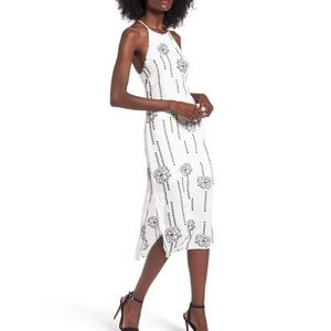 Astr The Label Embroidered Midi Dress